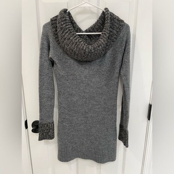 Only Sky Y2K 2000s Grey Wide Cowl Neck Tunic Sweater Dress Women’s Size L - Picture 1 of 4